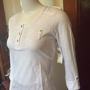 NWT Style&Co size small White Button-Detail Women's Top
